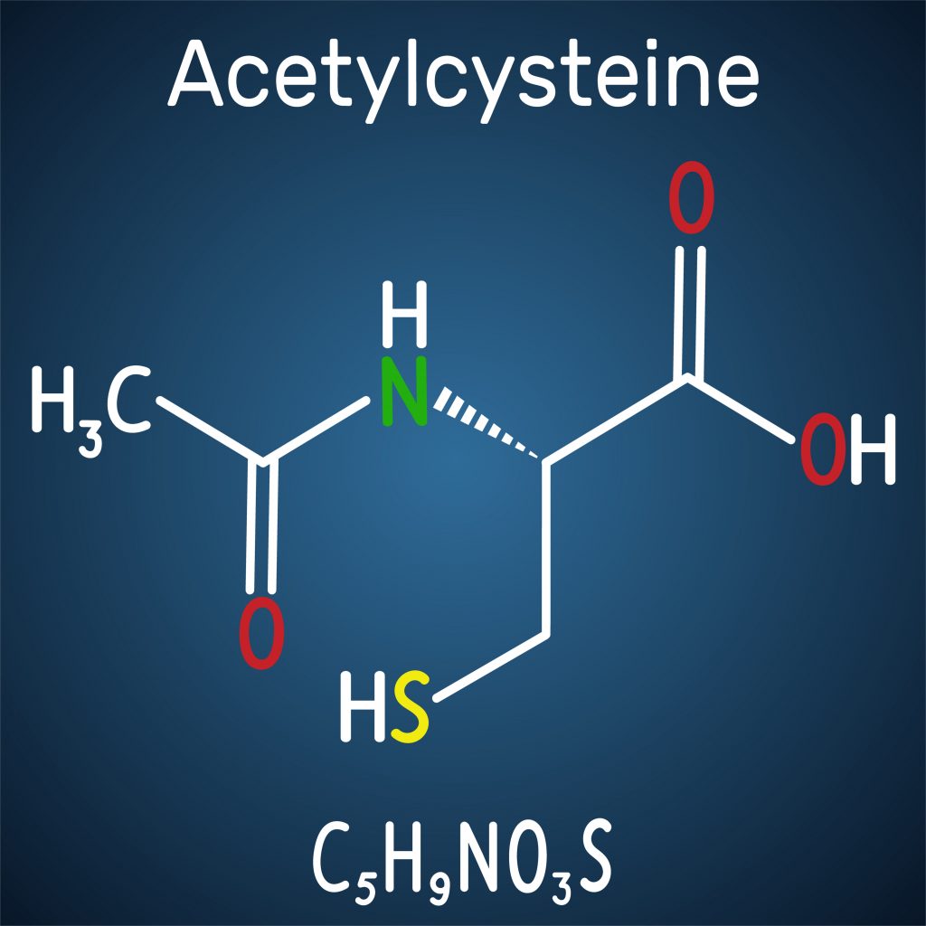 Wzór strukturalny acetylocysteiny